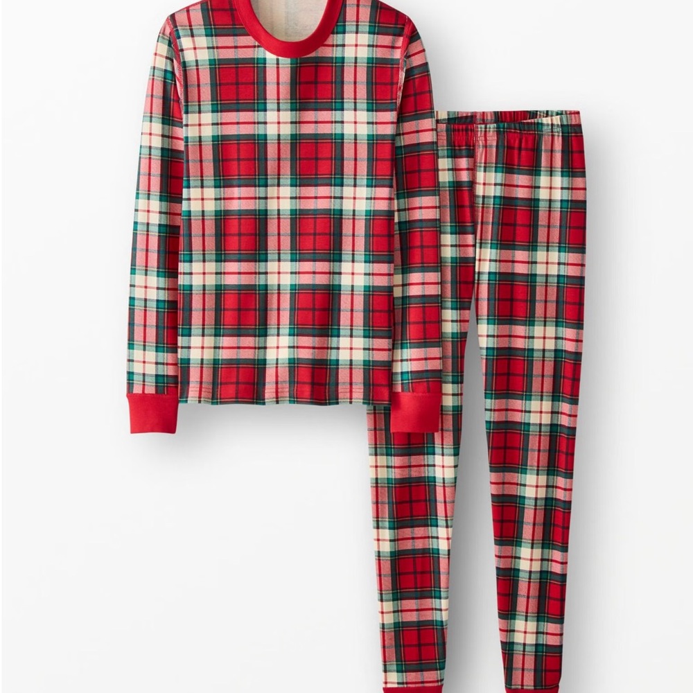 NWT Hanna Andersson UNISEX Adult Plaid Holiday Long John Set